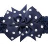 White Dots Grosgrain Bow With Hair Band MR-17HB003