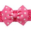 White Dots Grosgrain Hair Bows With Band