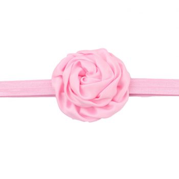 Baby Headbands With Satin Rose Flower