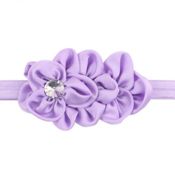 Elastic Headbands with Satin Flowers