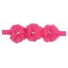 Elastic Headbands With Three Chiffon Flowers