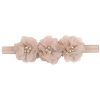 Elastic Headbands With Three Chiffon Flowers
