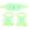 Chiffon Flowers With Elastic Headbands And Foot Wear Sets