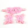 Chiffon Flowers With Elastic Headbands And Foot Wear Sets