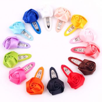 Princess Hair Clips With Satin Rose Flower Wholesale