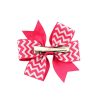 3.5 Inches Chevon Grosgrain Ribbon Bows With Clip