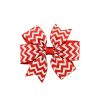 3.5 Inches Chevon Grosgrain Ribbon Bows With Clip