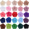 3.5 cm Diameter Solid Color Satin Ribbon Rose Flowers 25 Colors Available