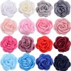 6 cm Diameter Solid Color Satin Fabric Camellia Flowers 24 Colors Available