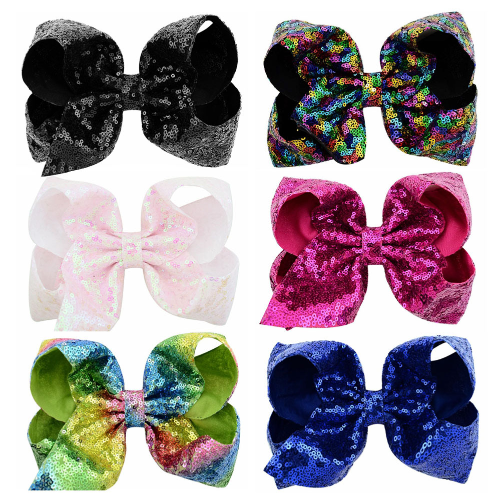8 Inches Sequin Glitter Ribbon Jojo Siwa Bows | MingRibbon.com