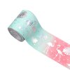 Wholesale 75 mm silver foil custom printed flamingo grosgrain ribbon