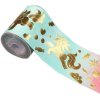 3 inch 75mm wide custom gold foil unicorn printed grosgrain ribbon