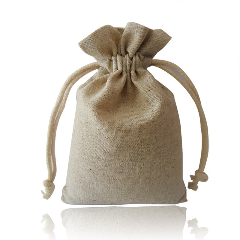 Natural Burlap Pouches Jewelry Drawstring Linen Pouches