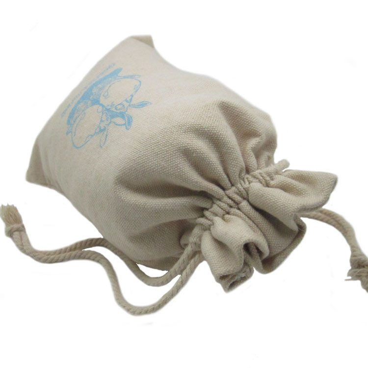 Organic linen cotton pouches drawstring jewelry pouches with customized