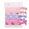 Custom print logo wholesale hair accessories ponytail elastic ribbon hair ties
