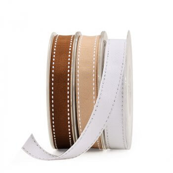 9mm to 25mm wide stitch grosgrain ribbon wholesale for christmas gift decorations