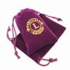 Wholesale Custom Logo Printed Velvet Pouches Drawstring Velvet Bag for Jewelry