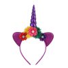kids unicorn hair bands with flowers wholesale