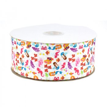 Wholesale 38 mm wide unicorn printed grosgrain ribbon for hair bows making