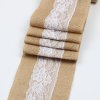 6cm Wide Natural Burlap Ribbon with Lace Trims Wholesale
