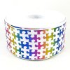 Custom printed puzzle 3″ wide grosgrain ribbon 75 mm width