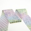 MingRibbon DIY 75 mm Grosgrain Ribbon/Fish Scale Rainbow Laser Gold & Silver Foil Print Ribbon
