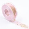 MingRibbon Wholesale 20m/roll Xmas Ribbon Printed Organza Ribbon Nylon Sheer Ribbon 25mm