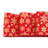 MingRibbon Christmas Ribbon 3 inch printed snowflake grosgrain ribbon wholesale