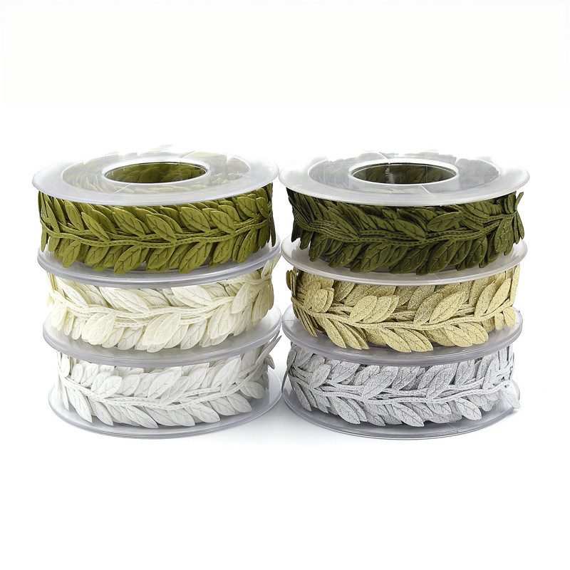MingRibbon Wholesale Ultrasonic Embossed Decorative Ribbon Cutouts Leaf ribbons for DIY (4)