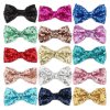 MingRibbon Wholesale Ready Stock 3.5″ Sequin Bow Tie For DIY – 15 colors available