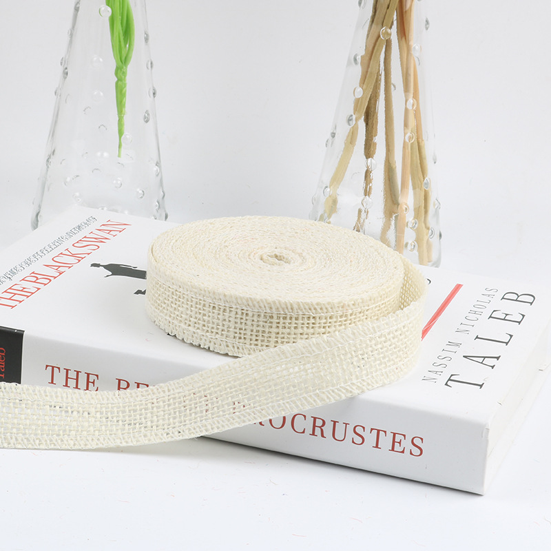 10 colors available 2.5cm colored burlap ribbon