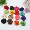 7 cm burlap ribbon rose flowers in stock wholesale