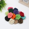 7 cm burlap ribbon rose flowers in stock wholesale