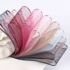 MingRibbon Ready stock 9 colors polyester gold, silver edges mesh sheer ribbon/organza ribbon wholesale