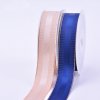 Wholesale golden metallic edges grosgrain satin ribbon for gift packing