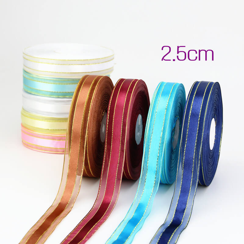gold metallic edges organza ribbon (6)
