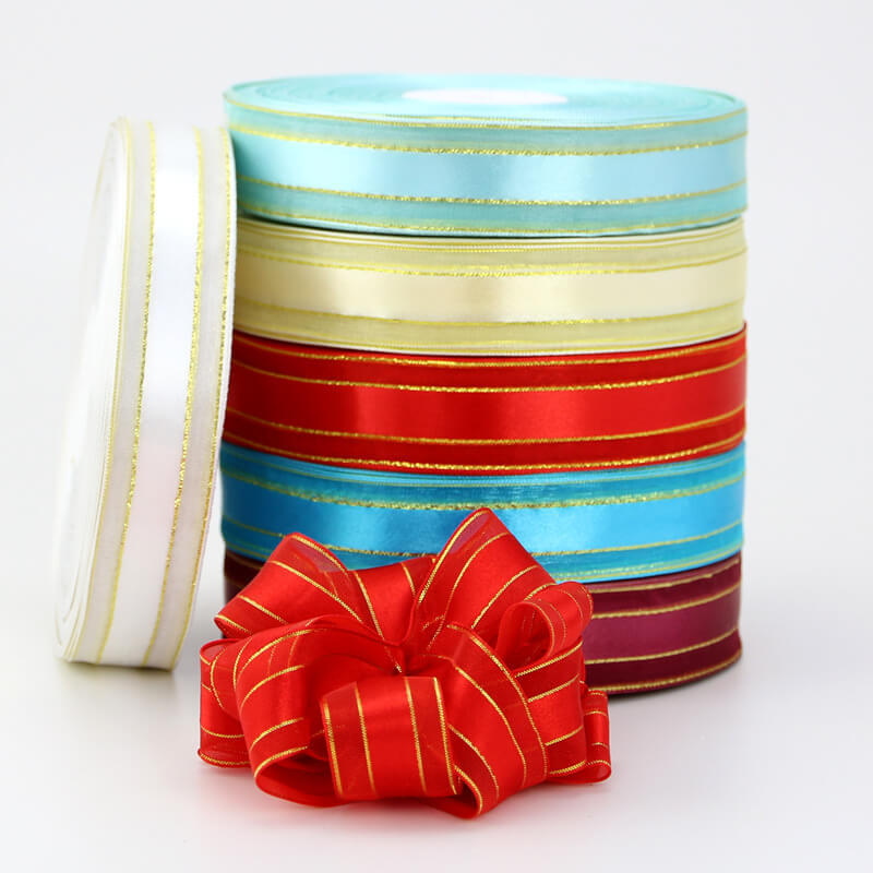 gold metallic edges organza ribbon (7)