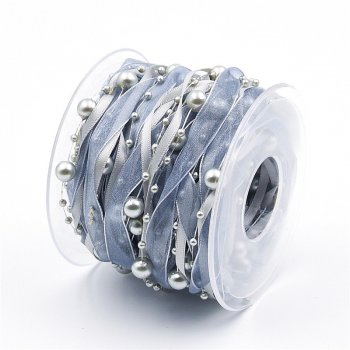 MingRibbon Wholesale 10 mm wide Decorative Ribbon/Pearl Ribbon/Organza Ribbon 10 m/roll