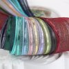 MingRibbon wholesale metallic edges polyester sheer ribbon 25mm and 38mm available