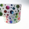 MingRibbon 75 mm Decorative Rainbow Polka Dots Grosgrain Ribbon