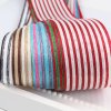 MingRibbon Wholesale polyester stripe ribbon for flower bouquet packing