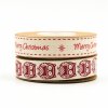 MingRibbon Wholesale Merry Christmas 1.5cm Printed Cotton Ribbon 10m/roll