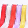 Wholesale silver metallic edges grosgrain+satin ribbon for wedding favors