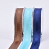 Wholesale silver metallic edges grosgrain+satin ribbon for wedding favors
