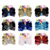 Ready stock 8 inches reversible glitter sequin ribbon hair bows with clip