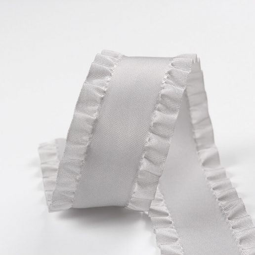 Brown Ribbon Ruffle Double ruffle polyester decorative pleated ribbon - MingRibbon.com