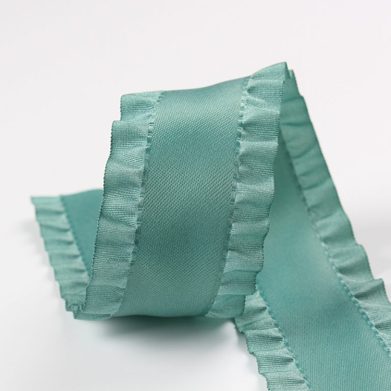 Double Ruffled Ribbon Double ruffle polyester decorative pleated ribbon - MingRibbon.com