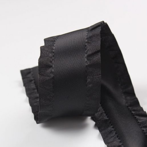 Double Ruffled Ribbon Double ruffle polyester decorative pleated ribbon - MingRibbon.com