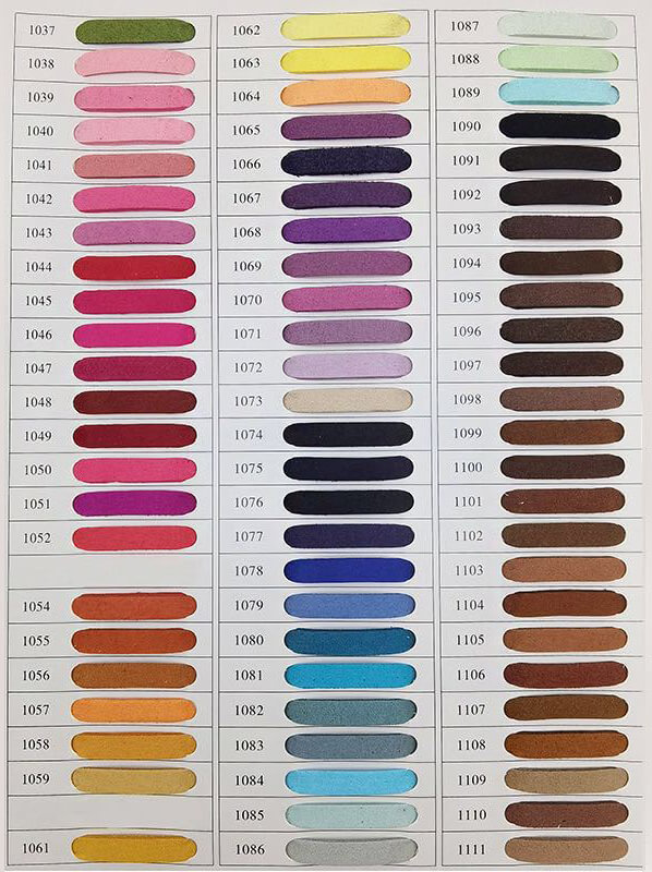 color charts double sided deerskin velvet ropes color charts