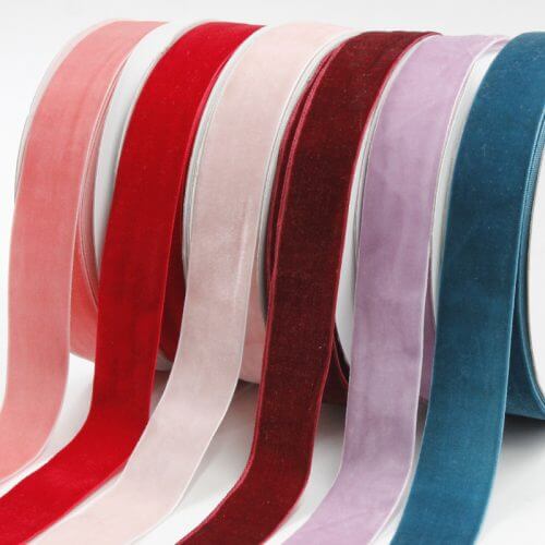 1 velvet tape, 25 mm wide single sided velvet ribbon for making bows